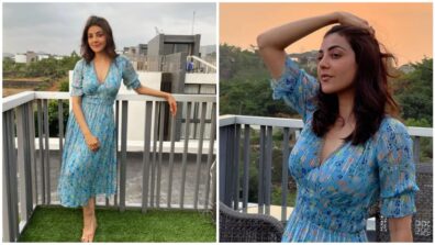 Kajal Aggarwal’s Picture In Blue Floral Print Dress Featuring Nature Is A Happy Vibe To Witness: Yay Or Nay?