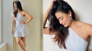 KKK contestant Shweta Tiwari poses candid in white one-shoulder dress, fans left lovestruck