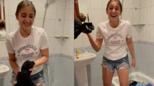 Lockdown Ka Natija: Dhvani Bhanushali spotted cleaning her clothes in her bathroom, video goes viral