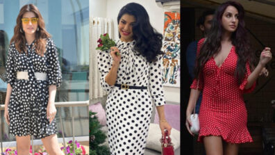 Love the polka dot style vibrant looks? Get some style cues from Kriti Sanon, Jacqueline Fernandez & Nora Fatehi’s wardrobe