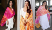 Make a fashion statement in ethnic white suit & bandhani dupatta style like Janhvi Kapoor, Kajol & Sara Ali Khan