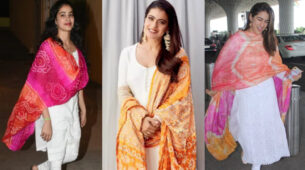Make a fashion statement in ethnic white suit & bandhani dupatta style like Janhvi Kapoor, Kajol & Sara Ali Khan