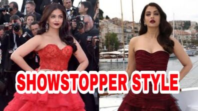 Make A Show Stopper Entry With These Strapless Deep Neck Outfit By Aishwarya Rai