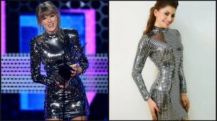 [Mesmerizing In Metallic] Urvashi Rautela Vs Taylor Swift: Who Rocked The Metallic Silver Dress? Vote Here