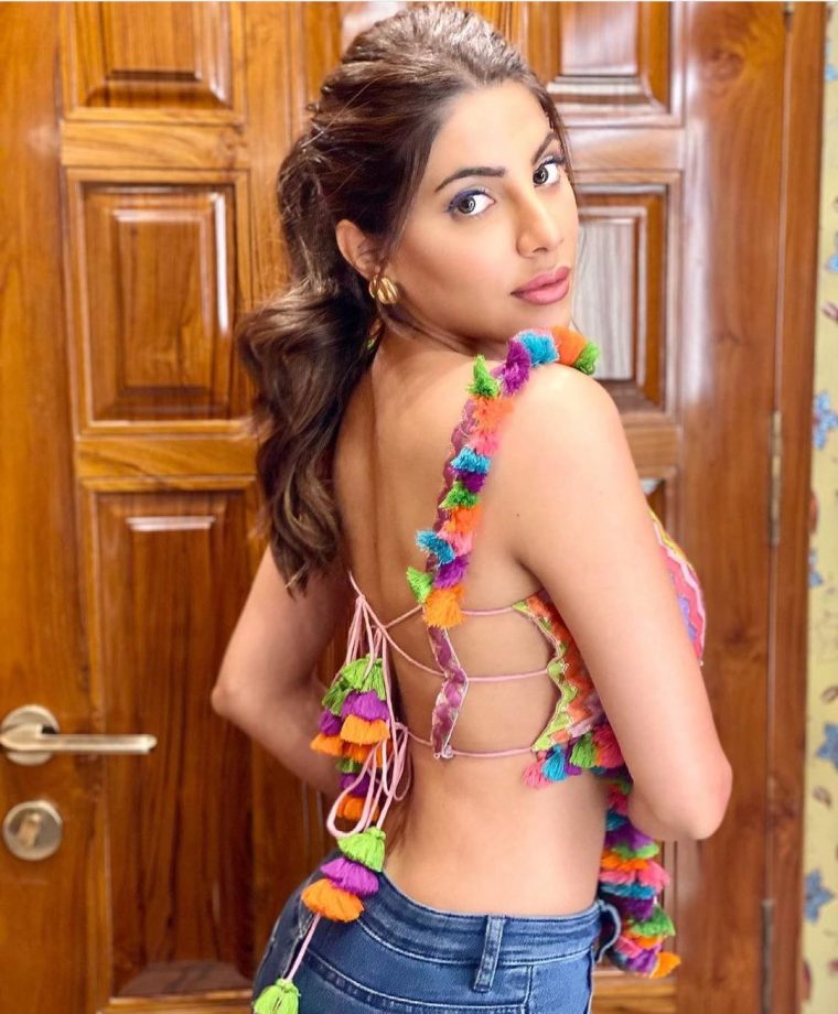 Nikki Tamboli looks super hot in a colorful backless top, go have a look 821497