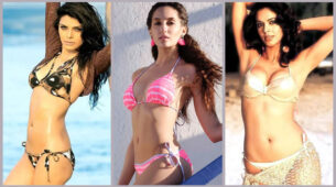 Nora Fatehi, Mallika Sherawat & Sherlyn Chopra’s Hottest Belly Curve Beach Photos to Make You Sweat