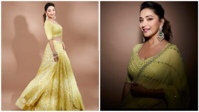 Priceless Beauty: Madhuri Dixit Took Millions Of Hearts By Storm As She Shared A Picture In Yellow Lehenga