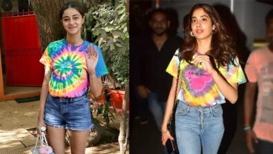 Rainbow Vibes: Ananya Panday Vs Janhvi Kapoor: Which B-Town diva aces the multicolored fabric printed color splash t-shirt look?