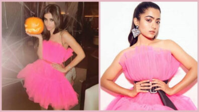 Rashmika Mandanna & Mouni Roy burn the vogue game in a ravishing short pink dress, watch now