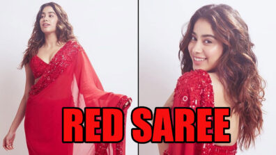 Ravish In Red: Janhvi Kapoor Gives Her Bold Look In Red Saree By Manish Malhotra