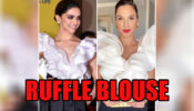 [Ravishing Ruffles] Bollywood Beauty Deepika Padukone Vs Hollywood Beauty Gal Gadot In White Ruffle Blouse: Whose Look Appealed You The Most? Vote Now