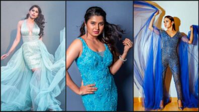 Sai Tamhankar Vs Prajakta Mali Vs Amruta Khanvilkar: Which Marathi Diva Looks Blue-Tiful In Blue Shimmery Outfits? Vote Here