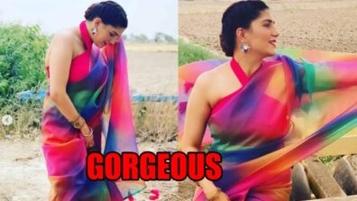 Sapna Choudhary Is An Absolute Happy Vibe In The Multi Color Saree, Isn’t She Gorgeous? Yay Or Nay?