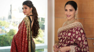 [Saree Queens Of Bollywood] Jacqueline Fernandez & Madhuri Dixit’s latest Banarasi floral ethnic look is every girl’s dream, see photos