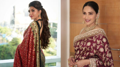 [Saree Queens Of Bollywood] Jacqueline Fernandez & Madhuri Dixit’s latest Banarasi floral ethnic look is every girl’s dream, see photos