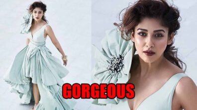 [Spicy Hot] Nayanthara Flaunts Her Curves In Grey Floral Maxi Dress