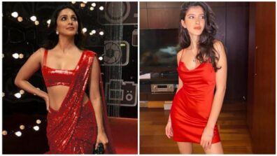 Spicy Hot: Shanaya Kapoor In Red Slip Mini Dress Vs Kiara Advani In Red Sequin Saree, Which Look Would You Opt For Your Planned Party?