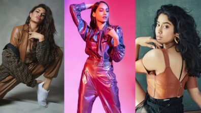 Steal the limelight with Jacqueline Fernandez, Nora Fatehi & Janhvi Kapoor’s brown leather outfit style for some ‘boss babe’ vibes