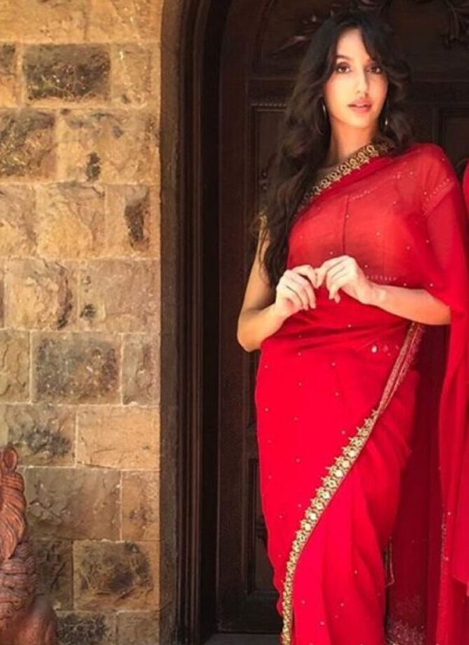 Steal Worthy Saree Looks From Nora Fatehi: Pictures Here - 4