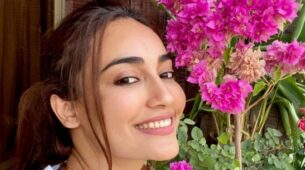 Surbhi Jyoti looks dewy fresh as she is spotted posing with a Bougainvillea: Netizens be like, aww why so cute?