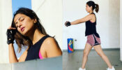[Take Inspiration] Hina Khan shares superhot workout pose moments in casual bralette & shorts, fans go bananas