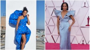Regina King In Jewel Embellished Ice Blue Dress At Oscars 2021, She Looks Like A Dream