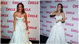 Throwback: Emma Watson in a simple yet pretty white and blue gown, looking amazing