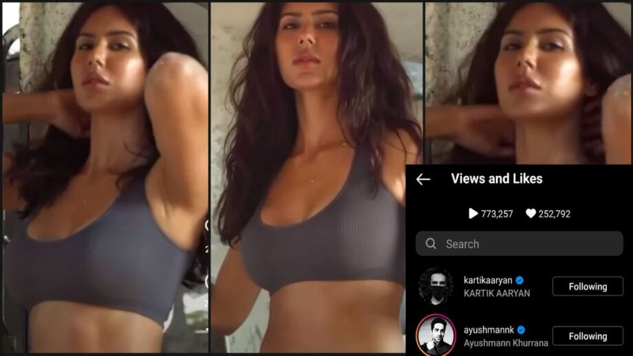 Viral Video: Sonam Bajwa shares a superhot video in grey brallete & sports look, Ayushmann Khurrana and Kartik Aaryan love it 401252