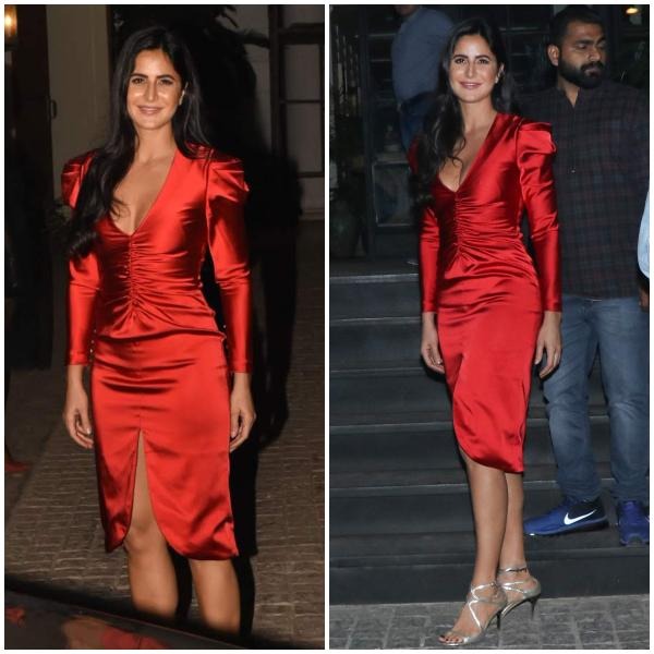 Which Look Of Katrina Kaif In Red Corset Style Bodycon Dress Is Your Favorite? - 1