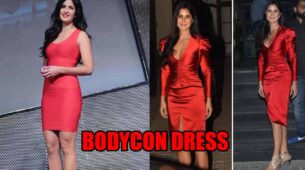 Which Look Of Katrina Kaif In Red Corset Style Bodycon Dress Is Your Favorite?