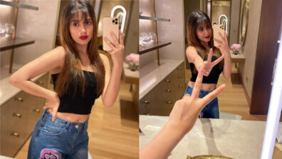 Yun Hi: Jannat Zubair Rahmani aces the oomph game in a black off-shoulder top and denim jeans, fans go bananas