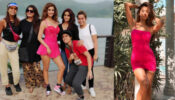 Zoom Zoom Swag: Disha Patani gives a smoking hot pose with her team in a pink thin-strapped low-neck short dress, fans go bananas