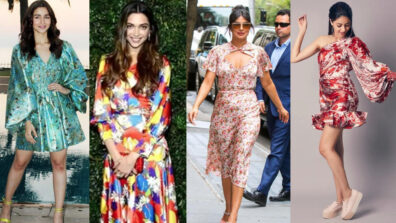 Ace the oomph game in floral midi silk outfit like Alia Bhatt, Deepika Padukone, Priyanka Chopra & Ananya Panday