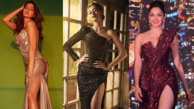 Ace the oomph game in hot slit gowns like Nora Fatehi, Ananya Panday & Kiara Advani