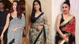 Aishwarya Rai, Katrina Kaif & Anushka Sharma look burning hot in printed silk backless saree, fans feel the heat