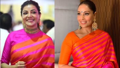 Beauties In Stripes: Kajal Aggarwal & Bipasha Basu In Similar Stripe Saree