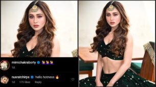 Bengali beauty Mimi Chakraborty burns the oomph game in black lehenga, Nusrat Jahan says ‘hello hotness’
