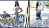 Burn the swag game in white tee & high-waisted faded cropped denims like Disha Patani & Deepika Padukone to woo your crush