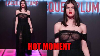 Checkout Alexandra Daddario’s Oh So Hot Moment In A Black Braless Mesh Gown