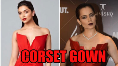 Deepika Padukone Vs Kangana Ranaut: Who Looks Like A Perfect Beauty In A Red Geometric Corset Gown?