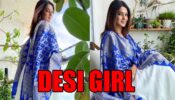 Desi Girl: Jennifer Winget looks resplendent in white and blue ethnic wear, fans love it
