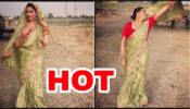 Desi Queen: Sapna Choudhary Looks Super Hot In Green & Red Embellished Saree, Fans Feel The Heat
