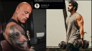 Dwayne Johnson aka ‘The Rock’ flaunts his big bicep tattoo, Arjun Kapoor is in awe