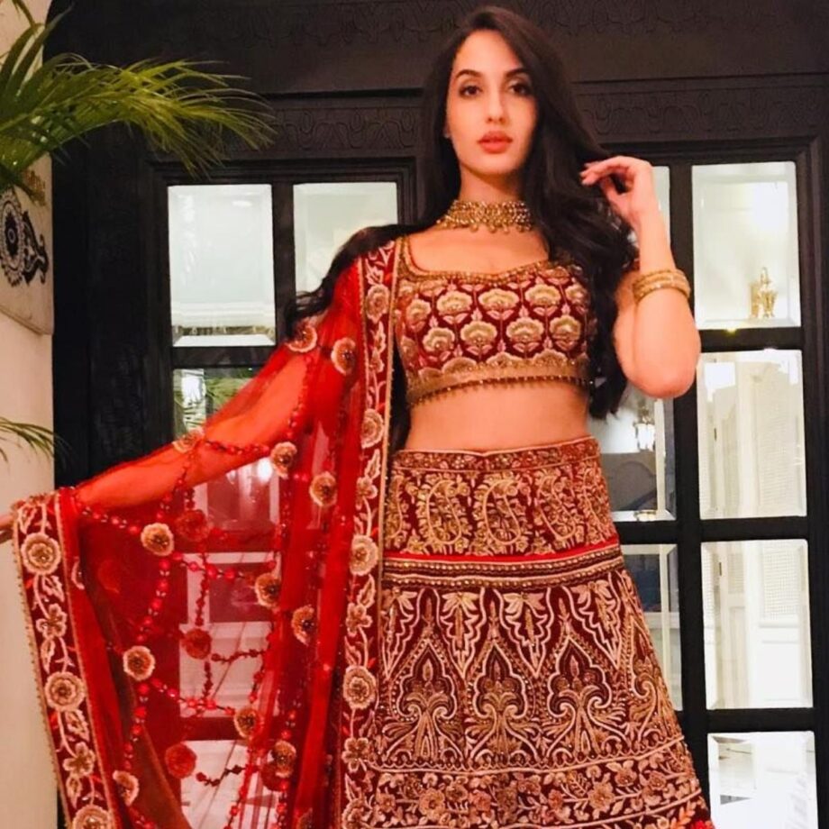 From Mirrored To Embroidered: Nora Fatehi Has Lehengas In Every Style - 4