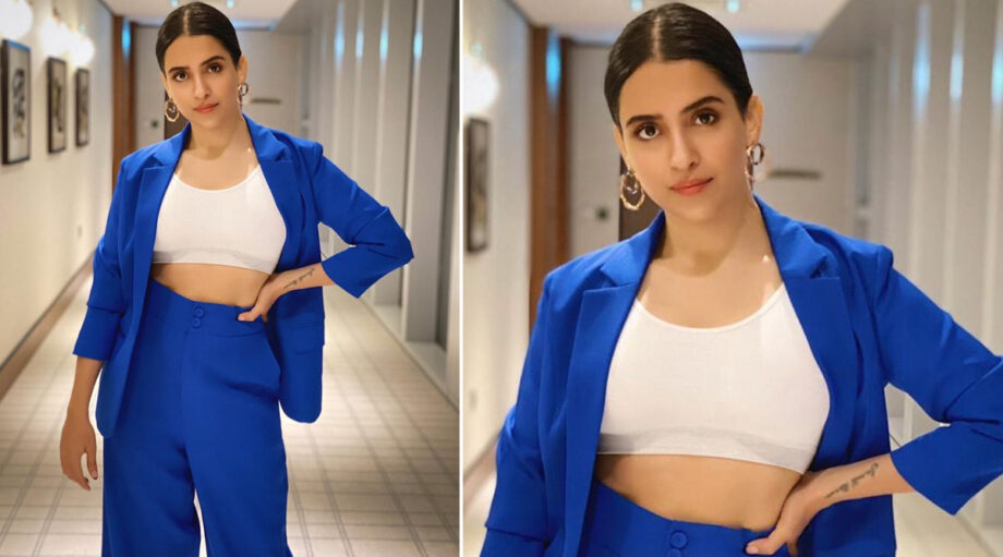 Hansika Motwani Or Sanya Malhotra: Which Babe Looks Like A Sizzling Boss Lady In Blue Pantsuit? - 1