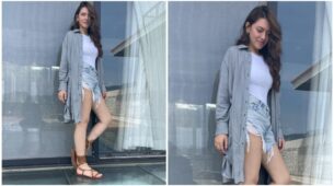 Hansika Motwani Is, ‘Too Lit To Quit’ In Comfy Cardigan Shirt & Shorts