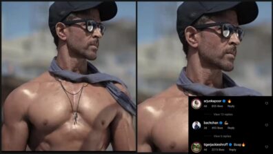 Hrithik Roshan flaunts his shirtless abtastic swag, Arjun Kapoor, Tiger Shroff & Abhishek Bachchan comment