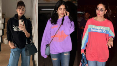 Jacqueline Fernandez, Janhvi Kapoor & Kareena Kapoor’s coolest ‘denim & sweatshirt’ avatars to steal