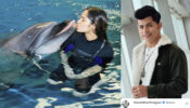 Jannat Zubair Rahmani gets a kiss on cheeks from dolphin, Siddharth Nigam has an interesting reaction