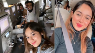 Jannat Zubair Rahmani & Mr. Faisu caught on camera mid-air in a flight, what were they doing?